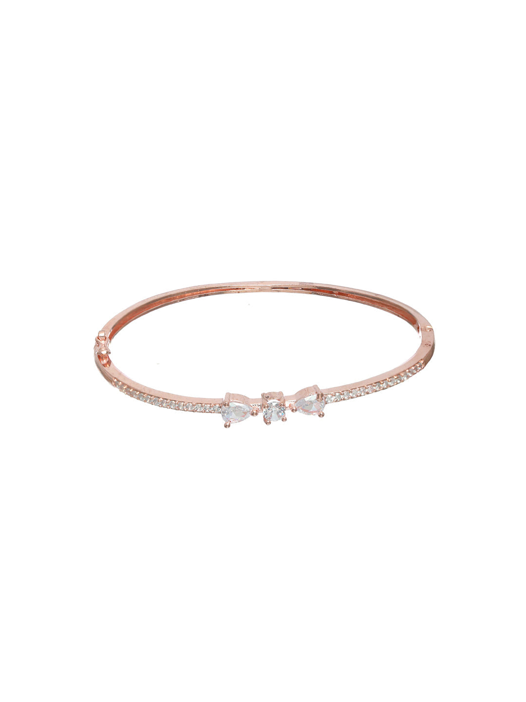 Priyaasi Women Rose Gold American Diamond Bracelet 