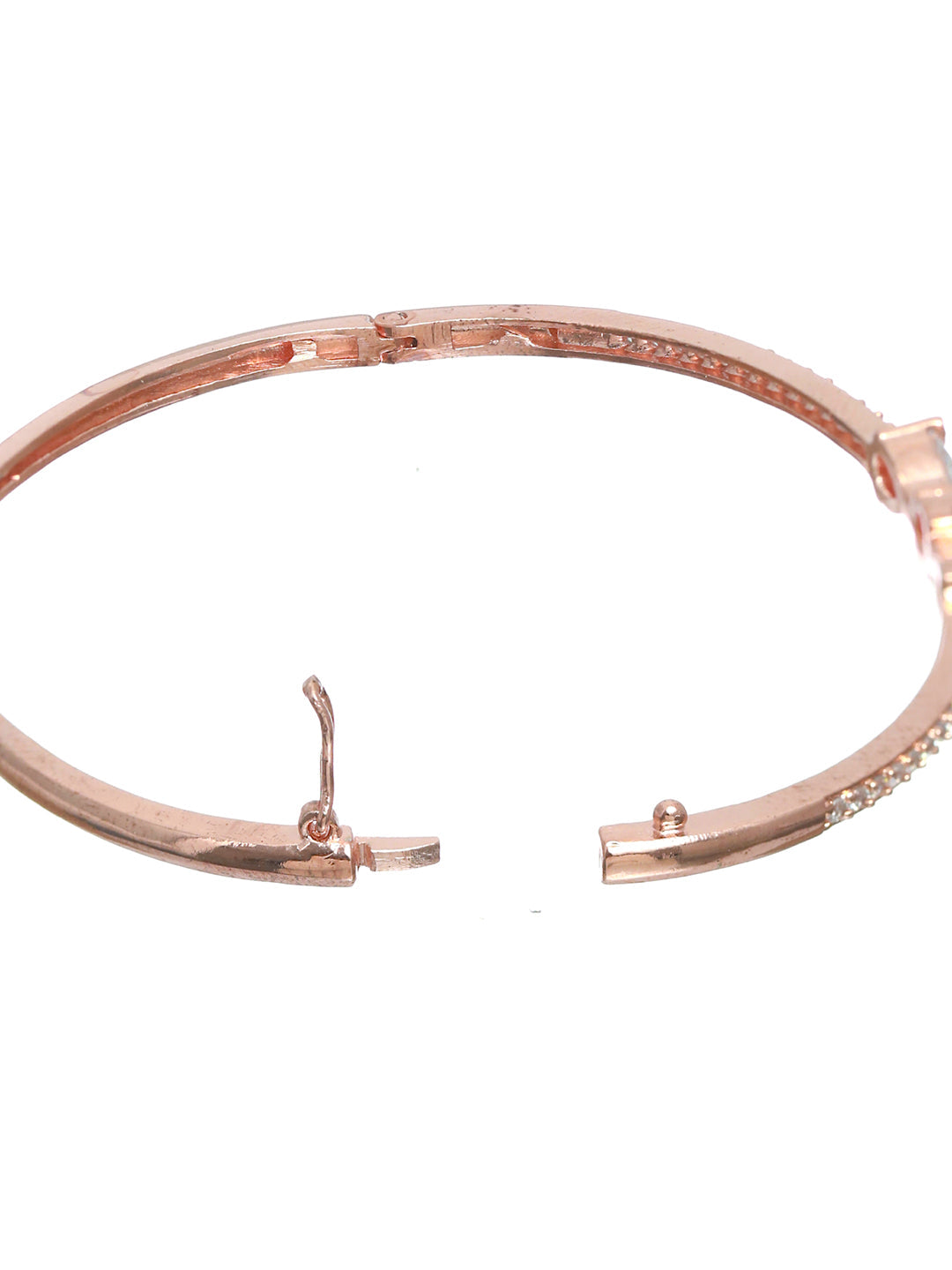Priyaasi Women Rose Gold American Diamond Bracelet 