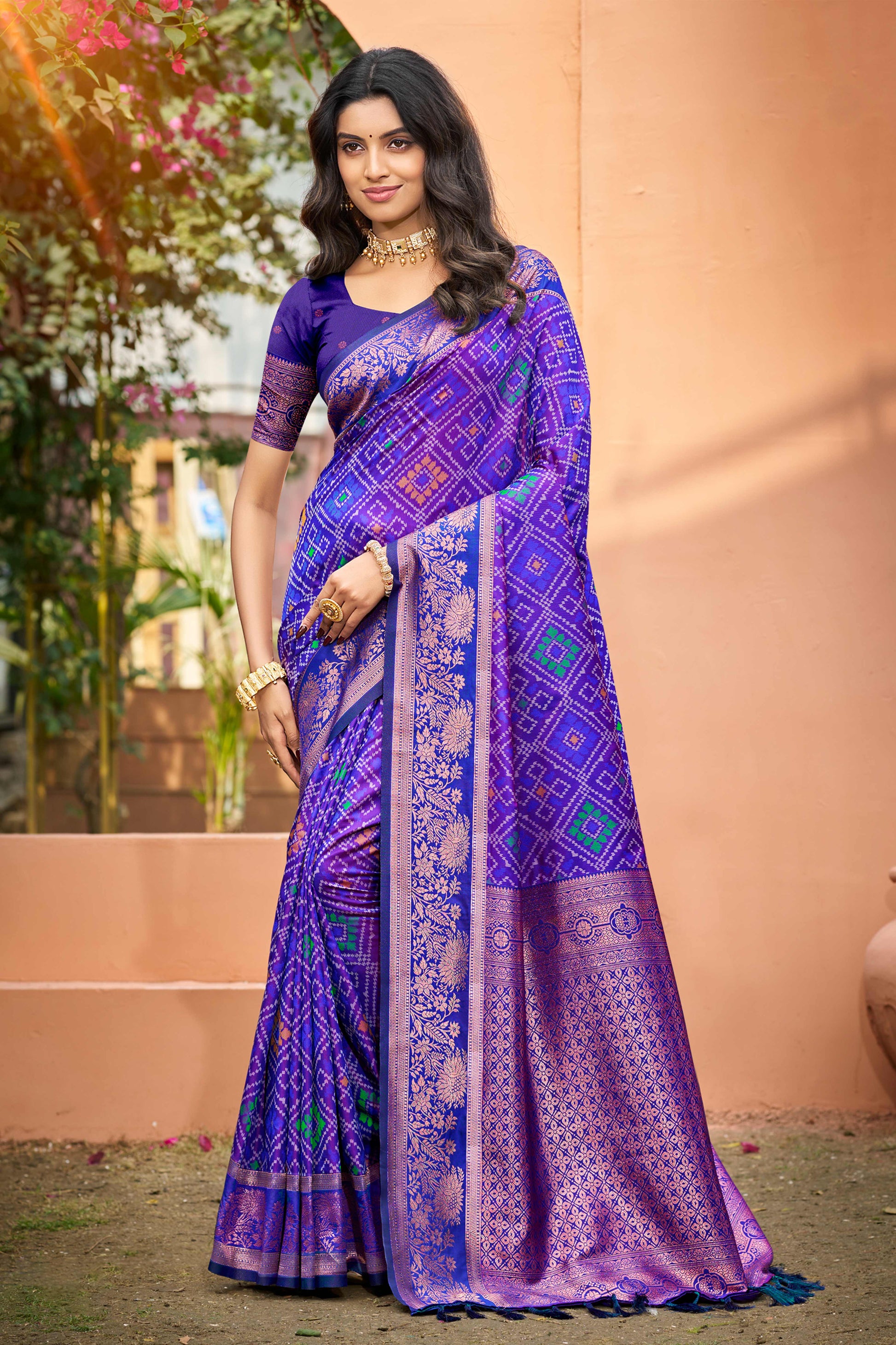 Sangam Prints Royal Blue Soft Silk Woven Work Traditional Saree