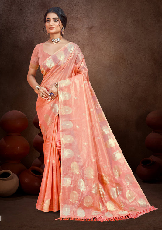 Sangam Prints Gajri Munga Kota Woven Work Traditional Saree
