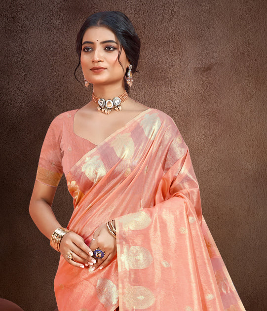 Sangam Prints Gajri Munga Kota Woven Work Traditional Saree