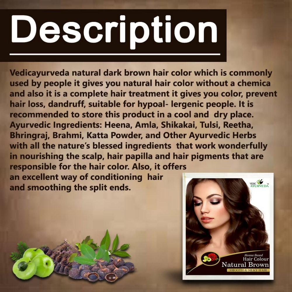 VedicAyurveda Henna Hair Color Naturally Brown  Grab2Buy VedicAyurveda Grab2Buy