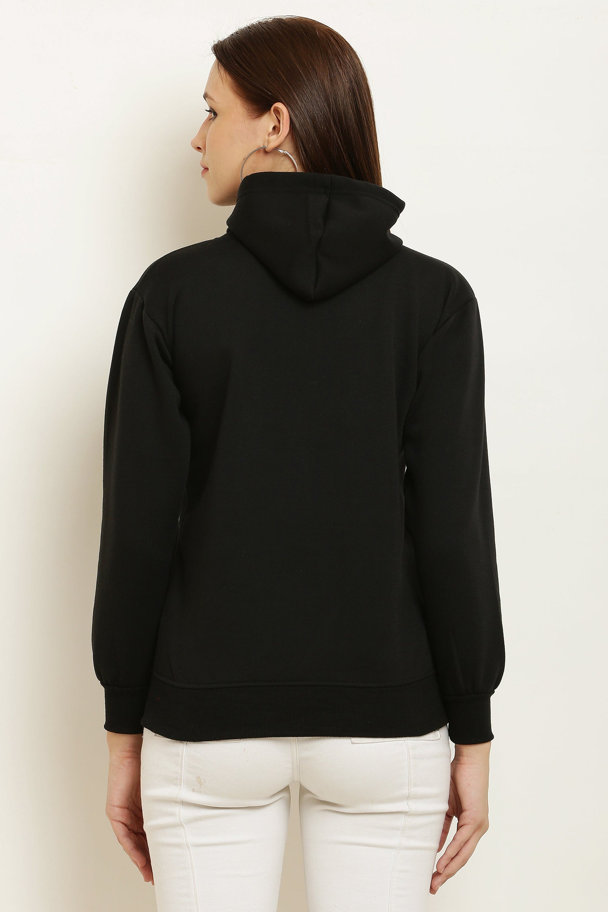 PAVONINE Black Color Bts-Design Pullover Hoodie Sweatshirt For Girls