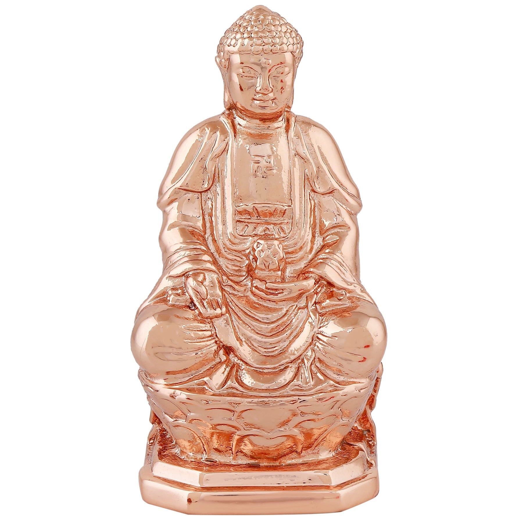 Estele Pink/Rose Gold-Polished Lord Gautam Buddha Mediatating Idol statue for Home Décor/ working place Estele Accessories