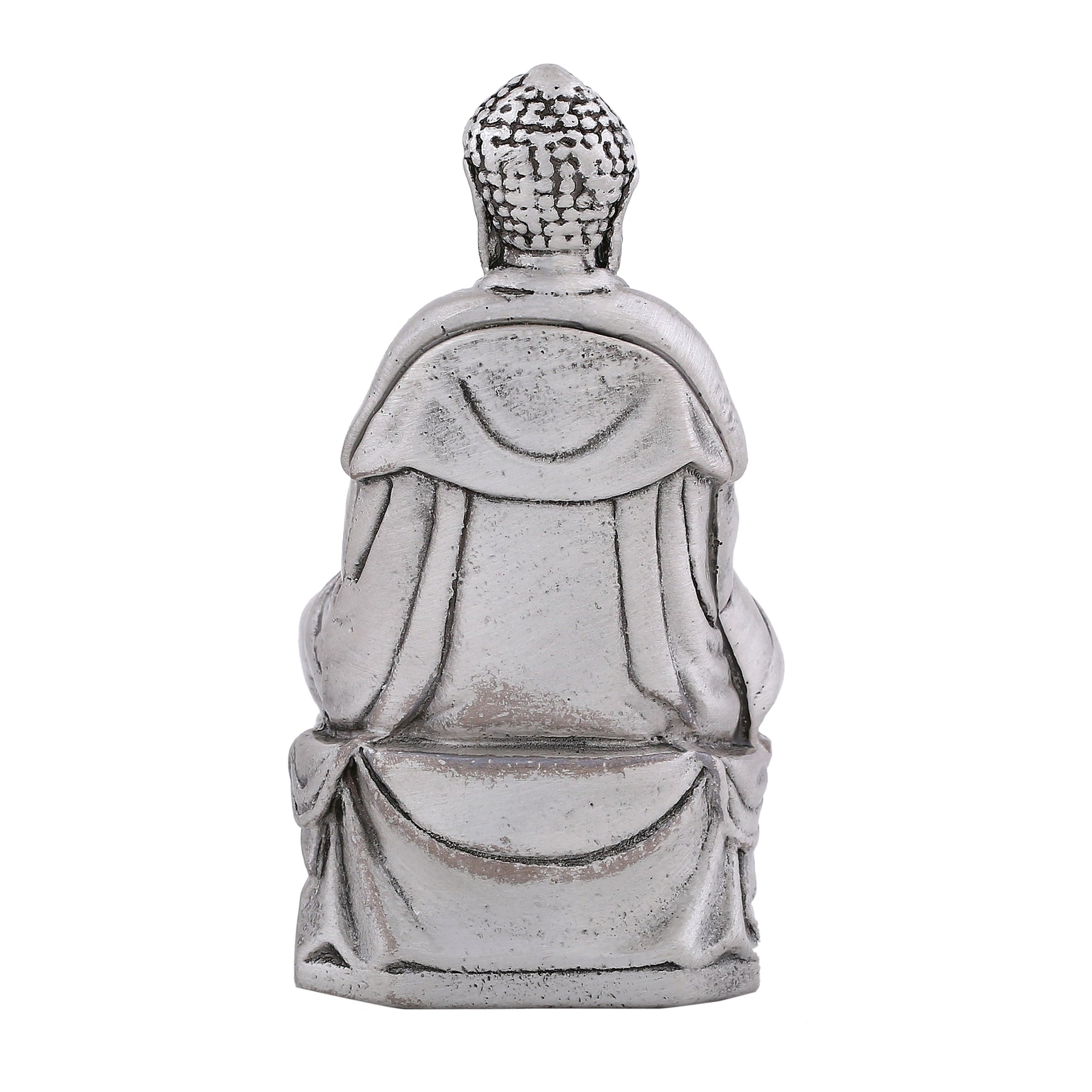 Estele Rhodium Plated Oxidized Lord Gautam Buddha Mediatating Idol statue for Home Décor/ working place Estele Accessories