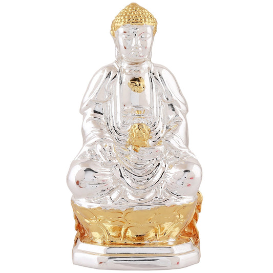 Estele Gold-Polished Lord Gautam Buddha Mediatating Idol statue for Home Décor/ working place Estele Accessories