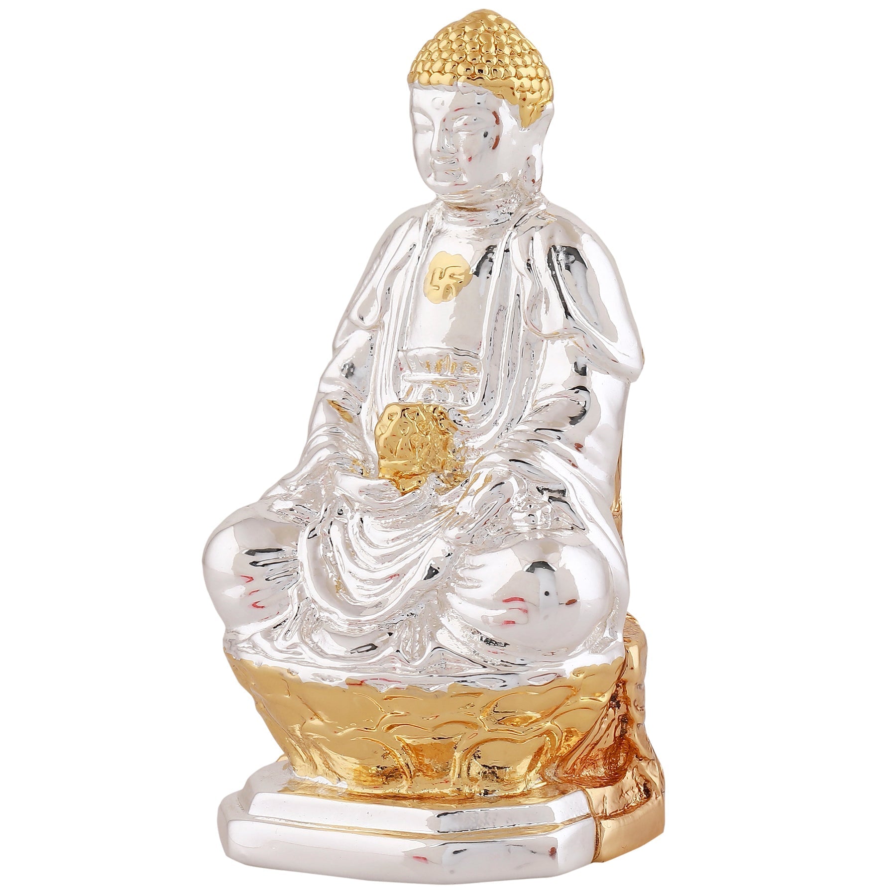 Estele Gold-Polished Lord Gautam Buddha Mediatating Idol statue for Home Décor/ working place Estele Accessories