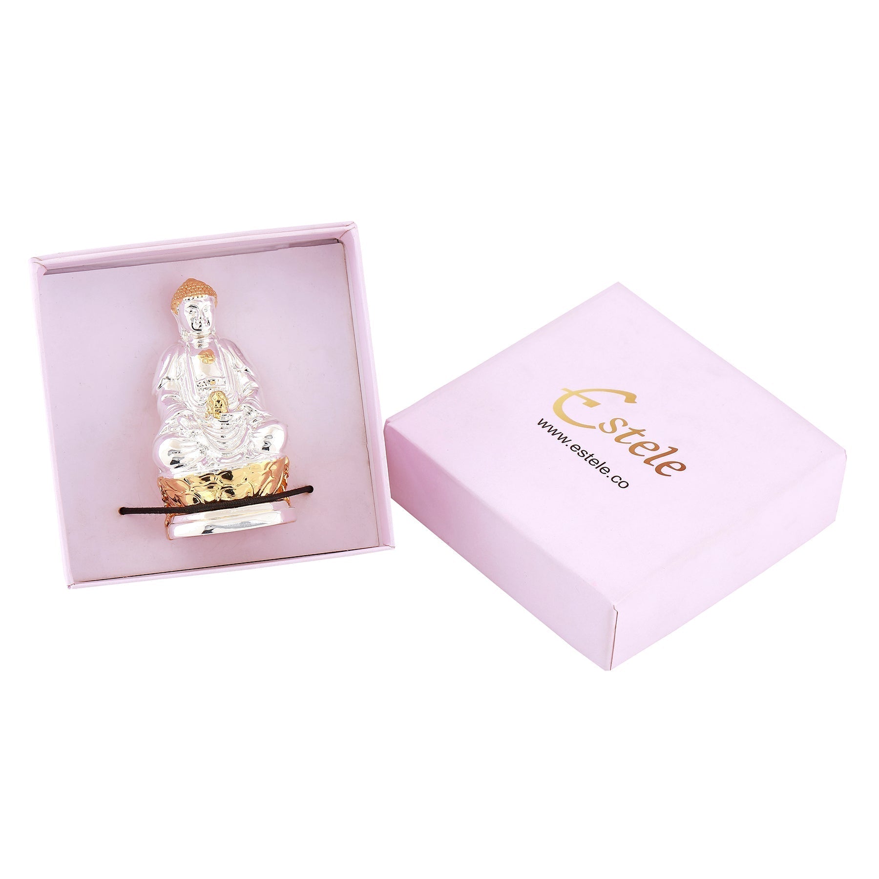 Estele Gold-Polished Lord Gautam Buddha Mediatating Idol statue for Home Décor/ working place Estele Accessories
