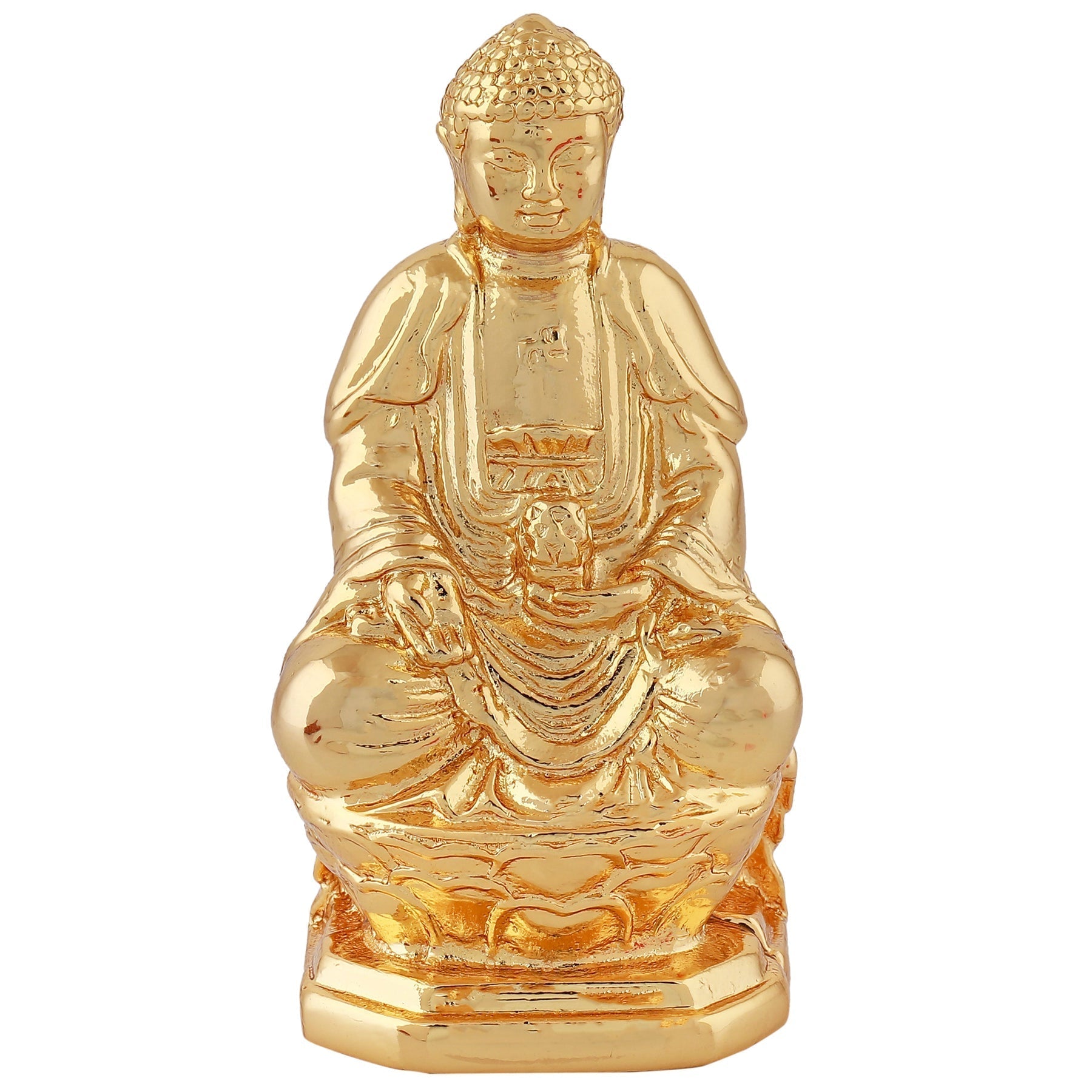 Estele Gold-Polished Lord Gautam Buddha Mediatating Idol statue for Home Décor/Gifts 