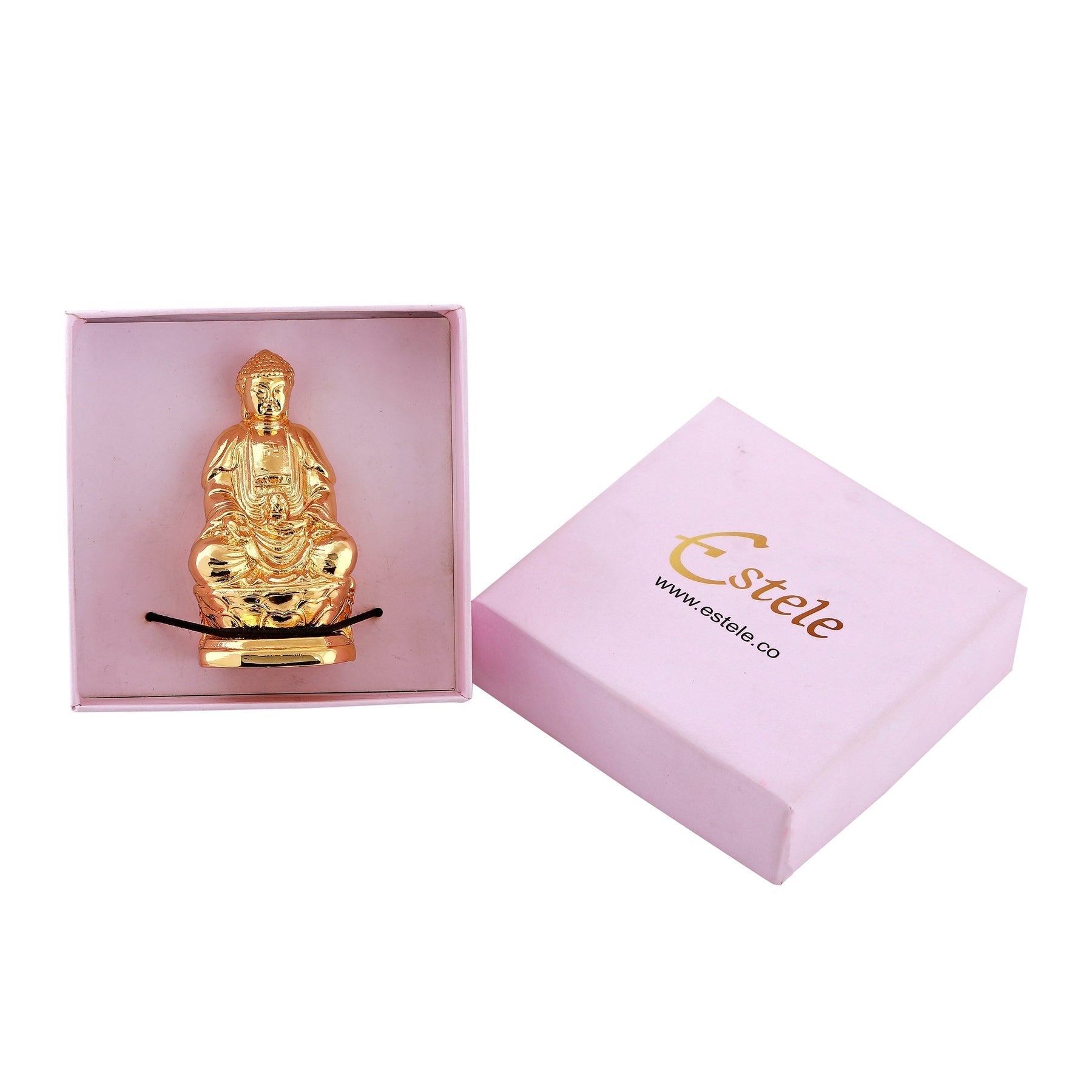 Estele Gold-Polished Lord Gautam Buddha Mediatating Idol statue for Home Décor/Gifts 