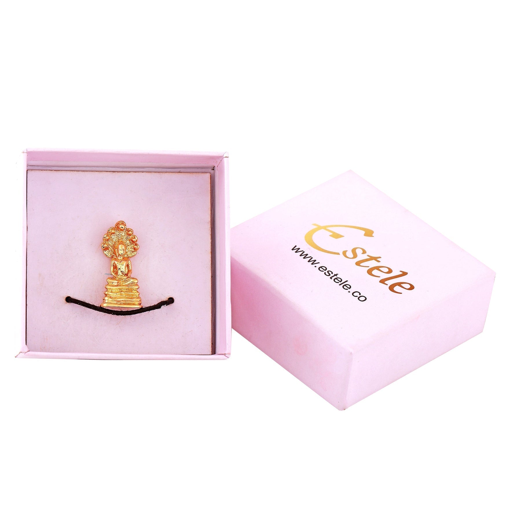 Estele Gold-Polished Medidative Lord Gautam Buddha Sitting under snake Hood Idol for Pooja/Car decor 