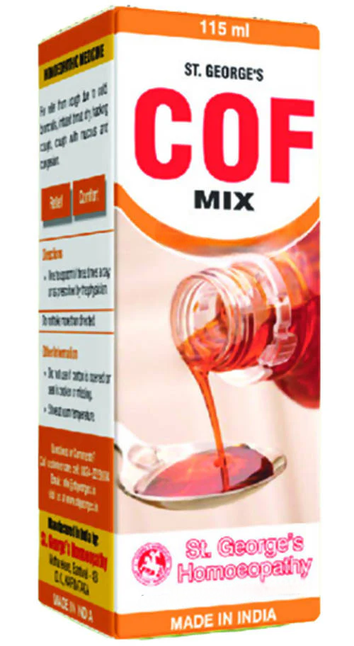 St. George’s Homeopathy Cof Mix Syrup – Homeopathic Cough & Throat Wellness Tonic 