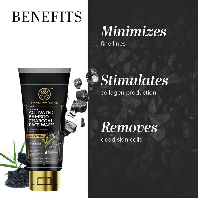 Khadi Natural Activated Bamboo Charcoal Face Wash - Grab2buy