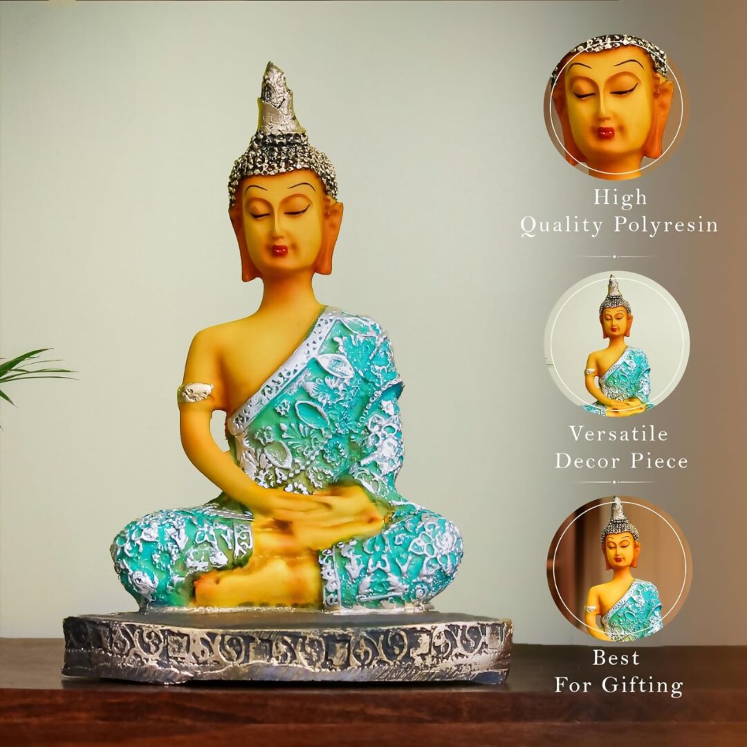 The Earth Store Poly Resin Sitting Peaceful Bhudha Idol - Grab2buy