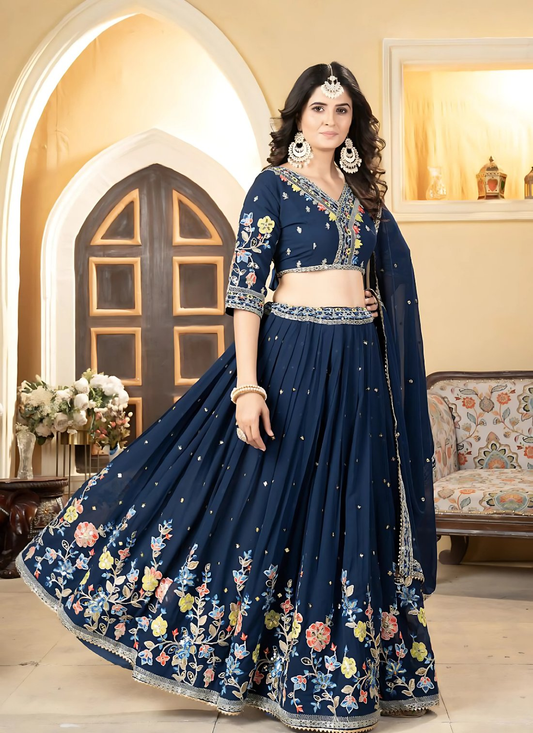 Lehenga Mart Designer Wedding Lehenga Choli For Women - Blue