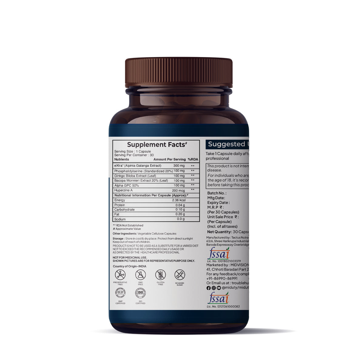 Miduty by Palak Notes Memory & Focus Capsules 