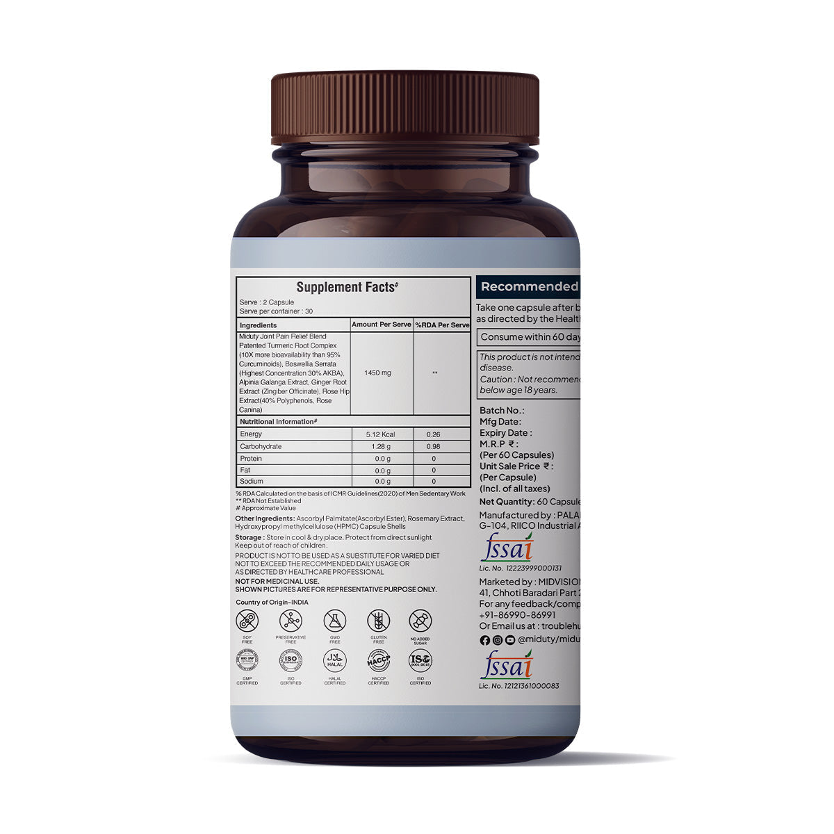 Miduty by Palak Notes Joint Pain Relief Capsules - Grab2buy