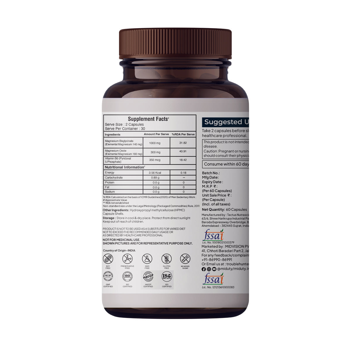 Miduty by Palak Notes Magnesium Relax Capsules 