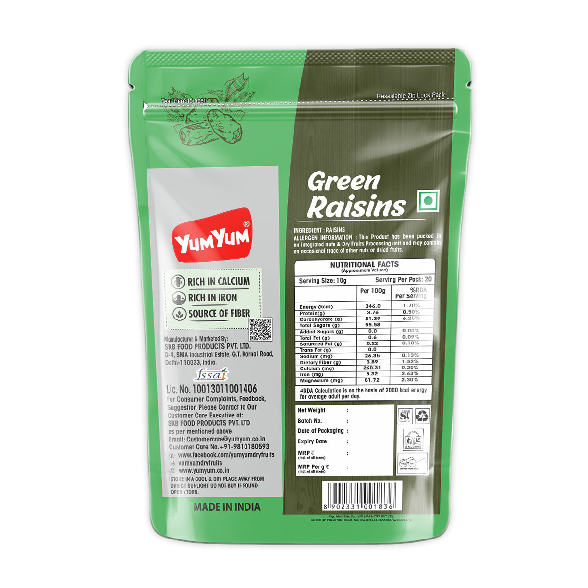 Yum Yum Green Raisins Pouch  Grab2Buy Yum Yum Grab2Buy