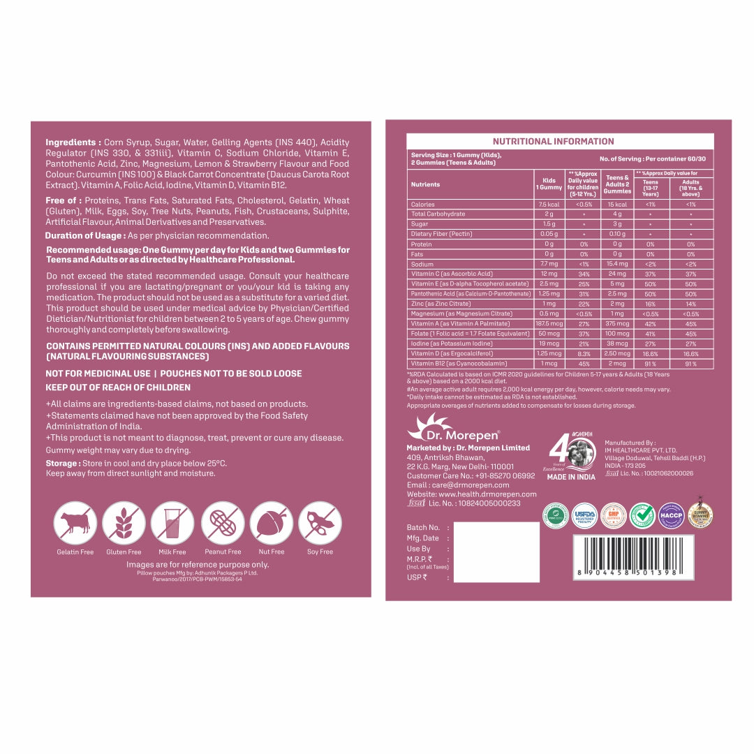 Dr Morpen Multivitamin Gummies 
