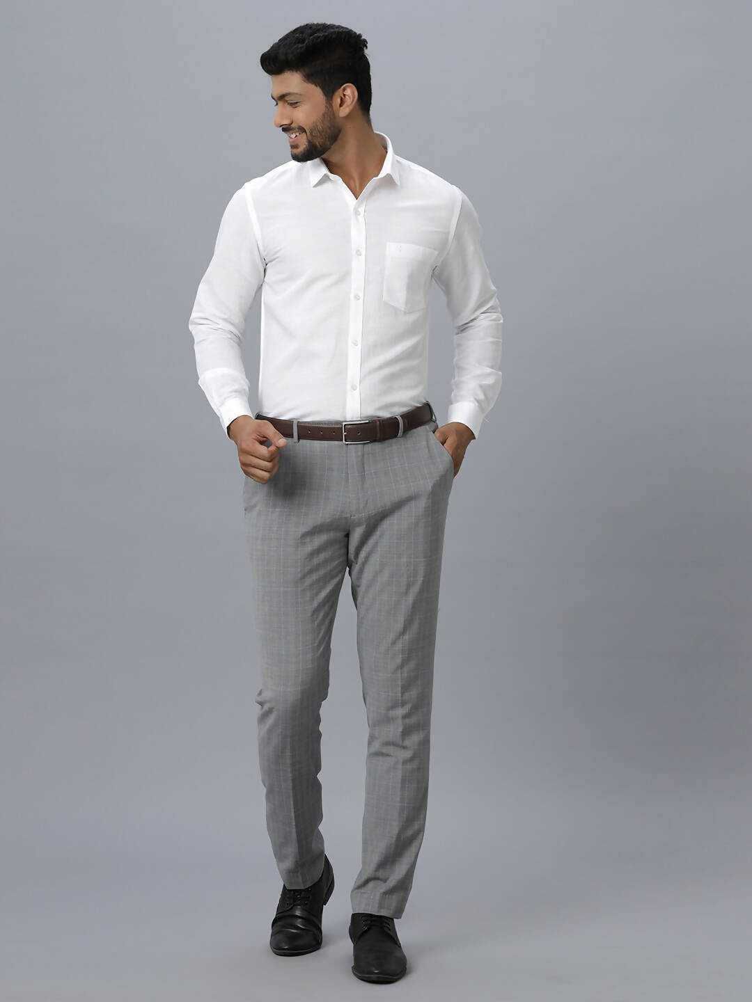 Ramraj Cotton Mens Full Sleeve White Shirt Plus Size - Justice White 