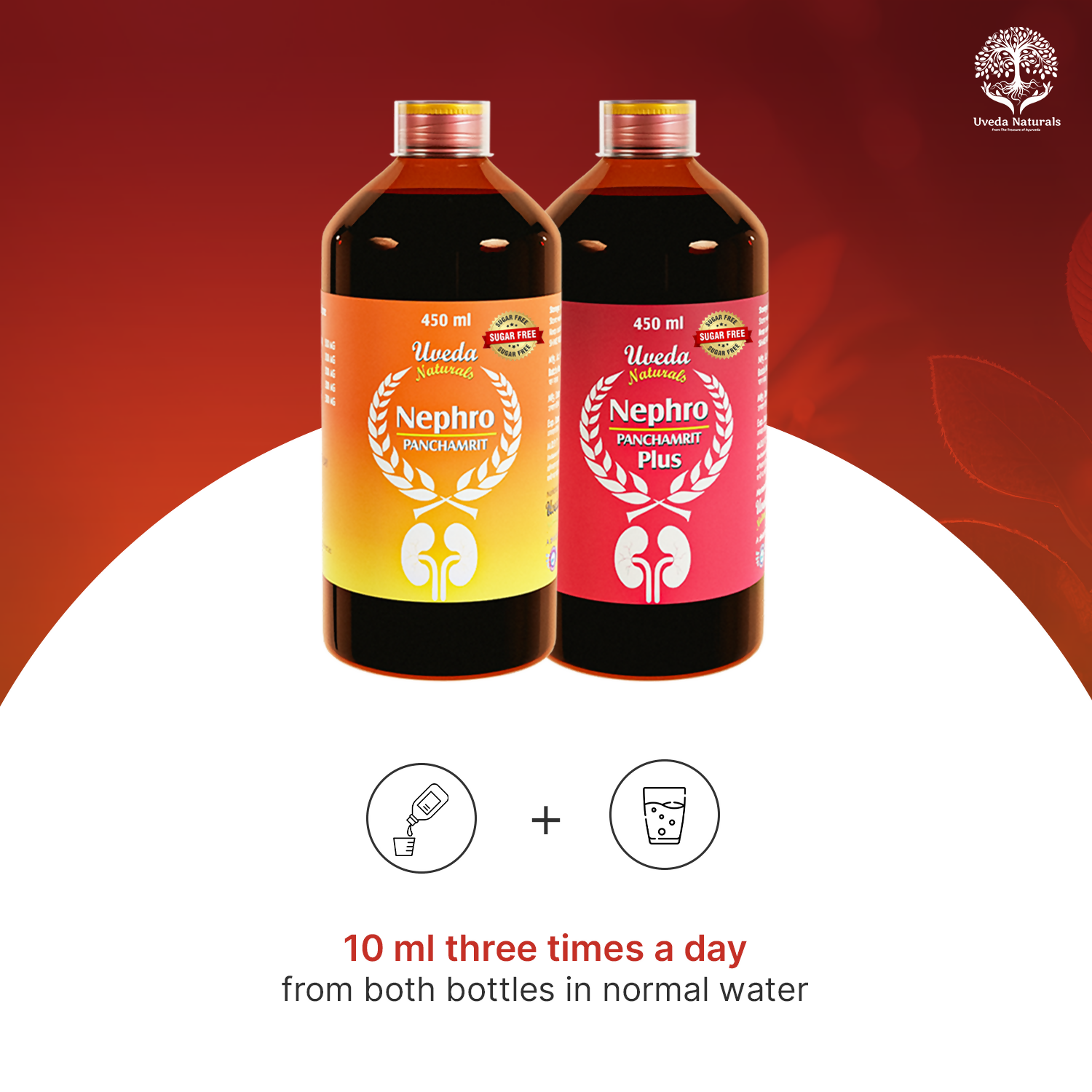 Uveda Naturals Nephro Panchamrit and Nephro Panchamrit Plus Sugar Free Combination 