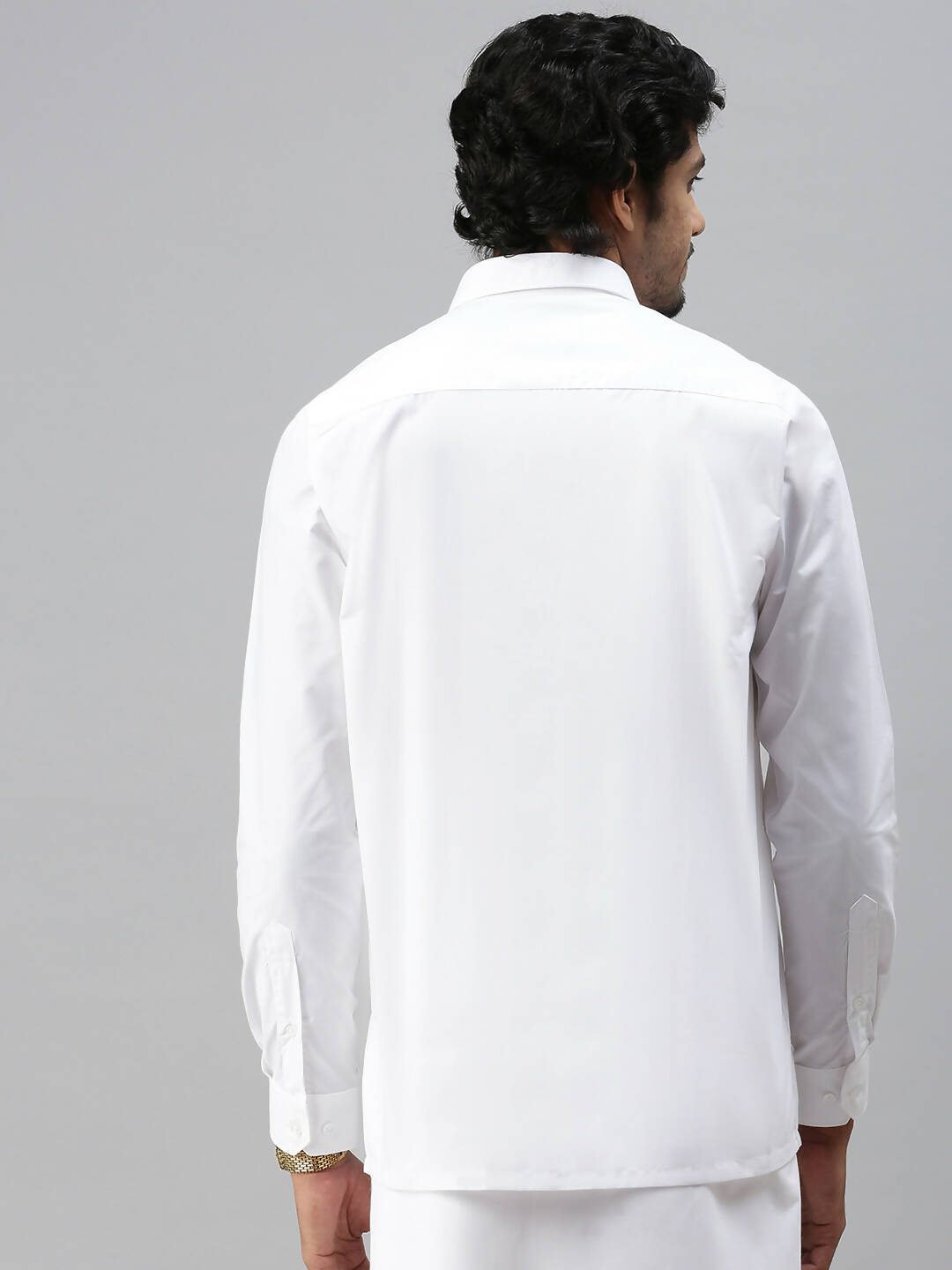 Ramraj Cotton Mens Full Sleeve Formal Poly Cotton White Shirt 