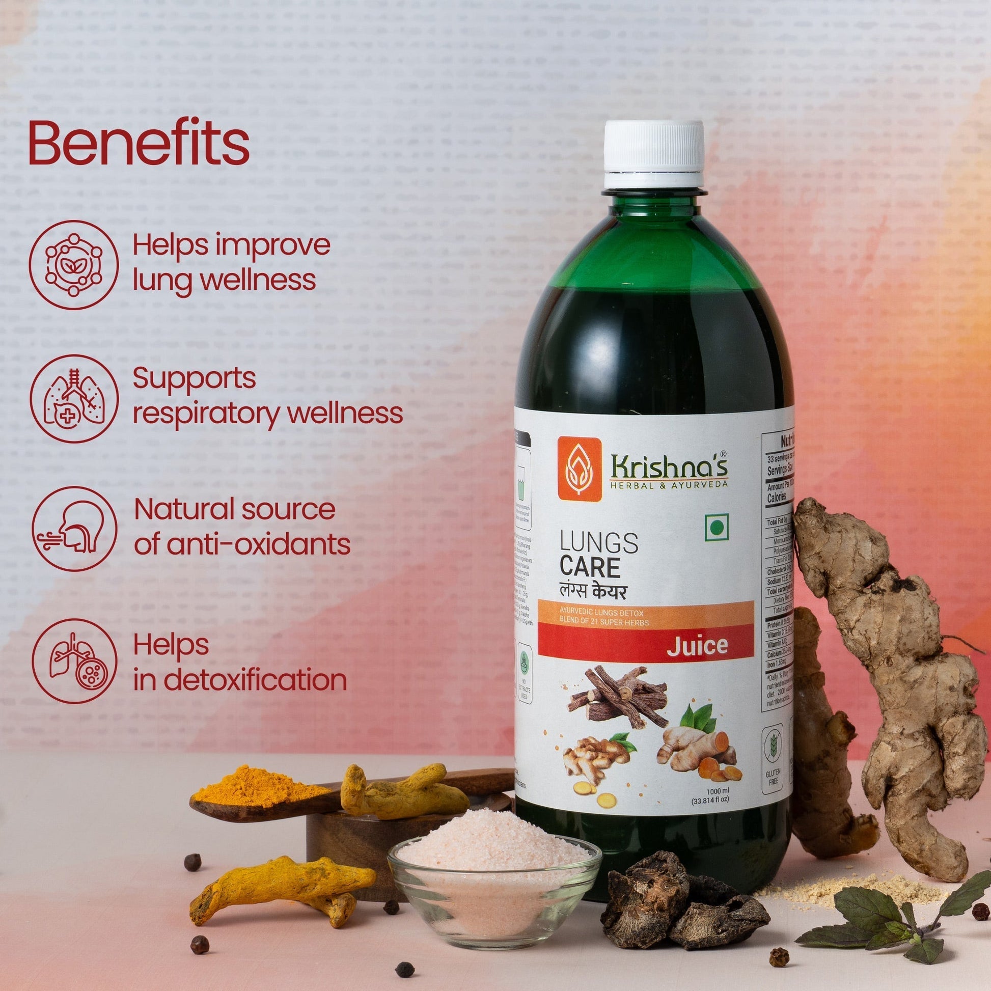 Krishna'S Herbal & Ayurveda Lungs Care Juice 