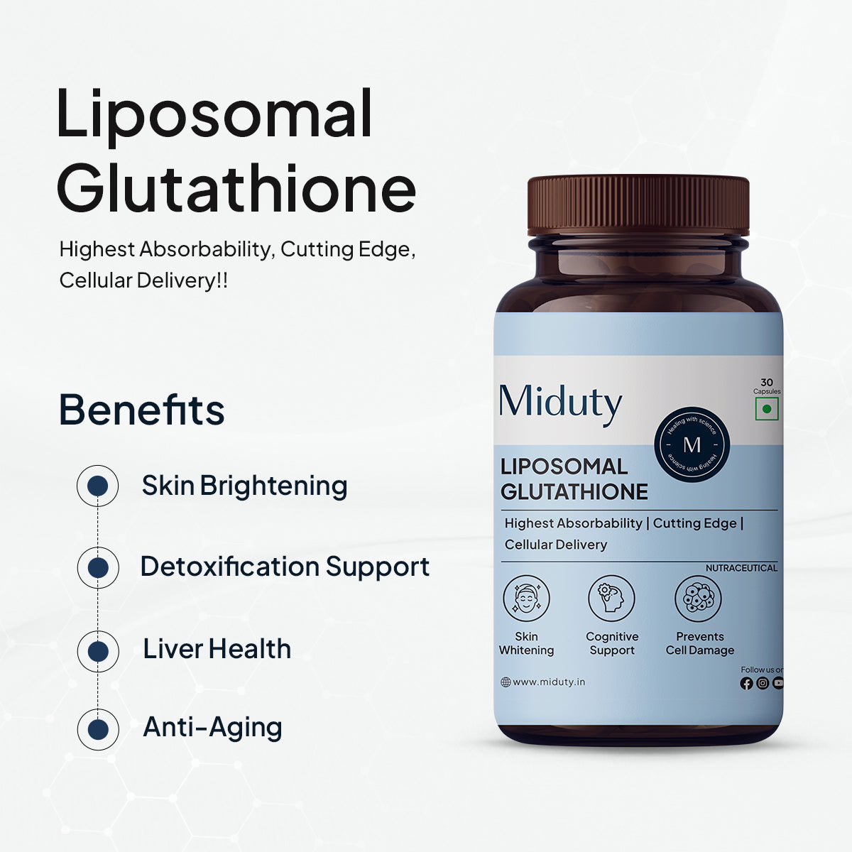 Miduty by Palak Notes Liposomal Glutathione Capsules - Grab2buy