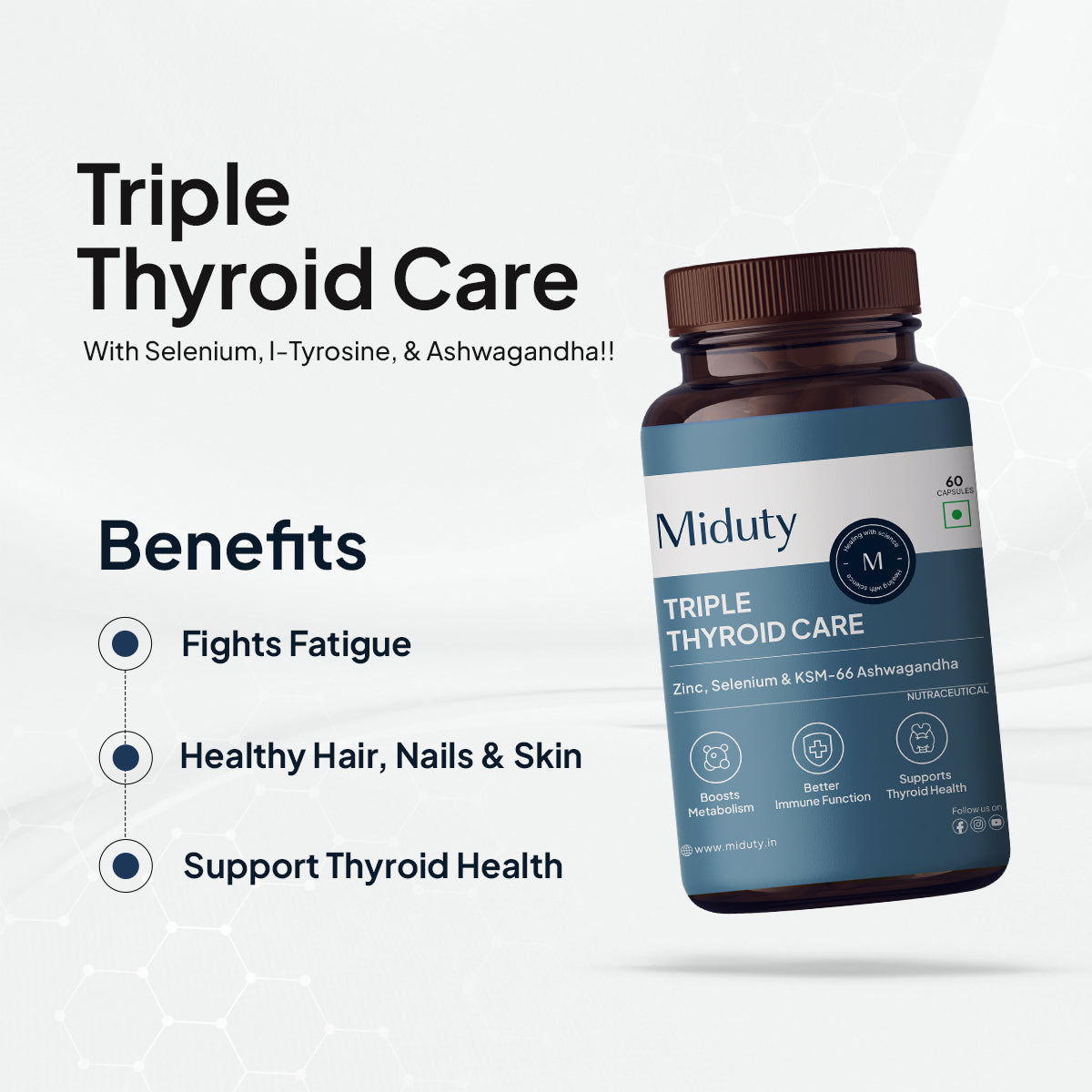 Miduty by Palak Notes Triple Thyroid Care Capsules - Grab2buy