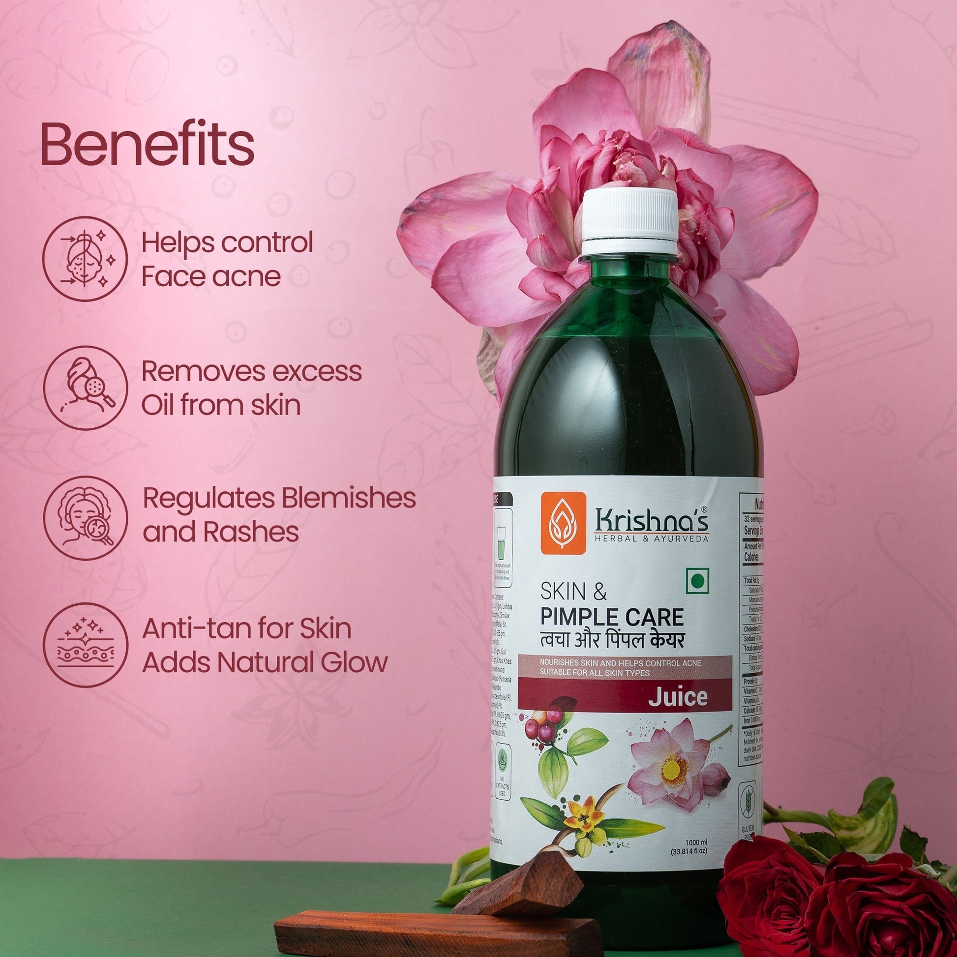 Krishna'S Herbal & Ayurveda Skin & Pimple Care Juice 