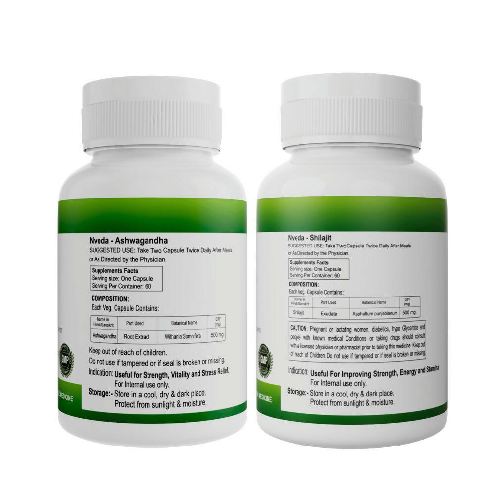 Nveda SJ Capsules and Ashwagandha Capsules Combo - Grab2buy