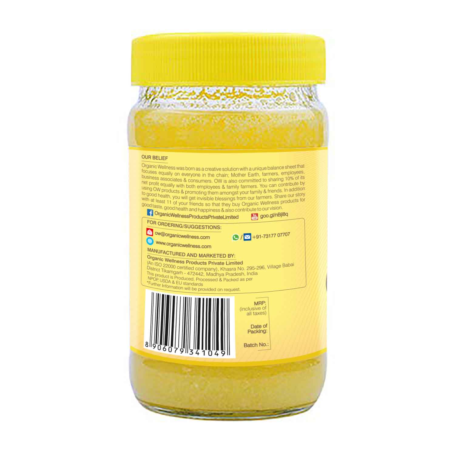Organic Wellness A2 Bilona Cow Ghee | Vedic Bilona Method Ghee | 100% Pure, Natural & Healthy Ghee | Boost Your Energy With Premium & Traditional Ghee 