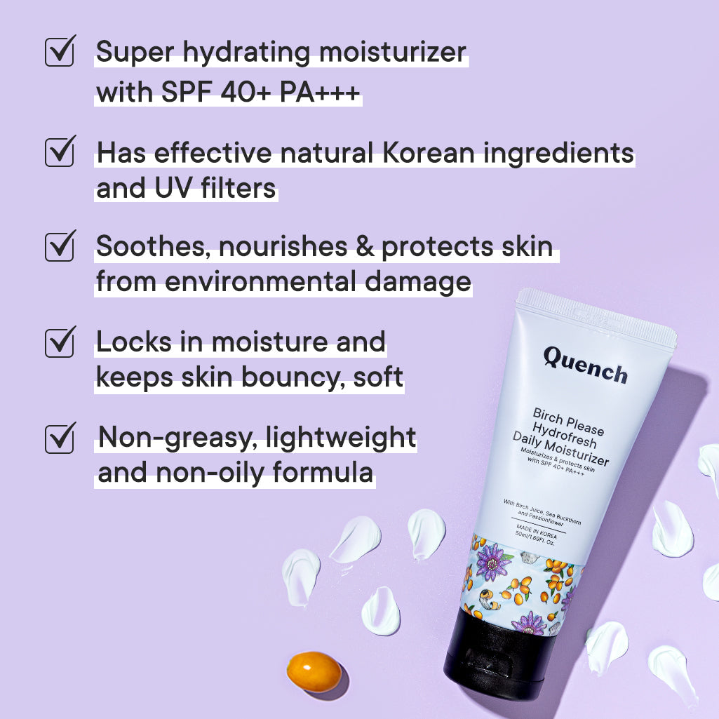 Quench Botanics Birch Please Hydro Fresh Daily Moisturizer With SPF 40+ PA++ - Korean Skincare 