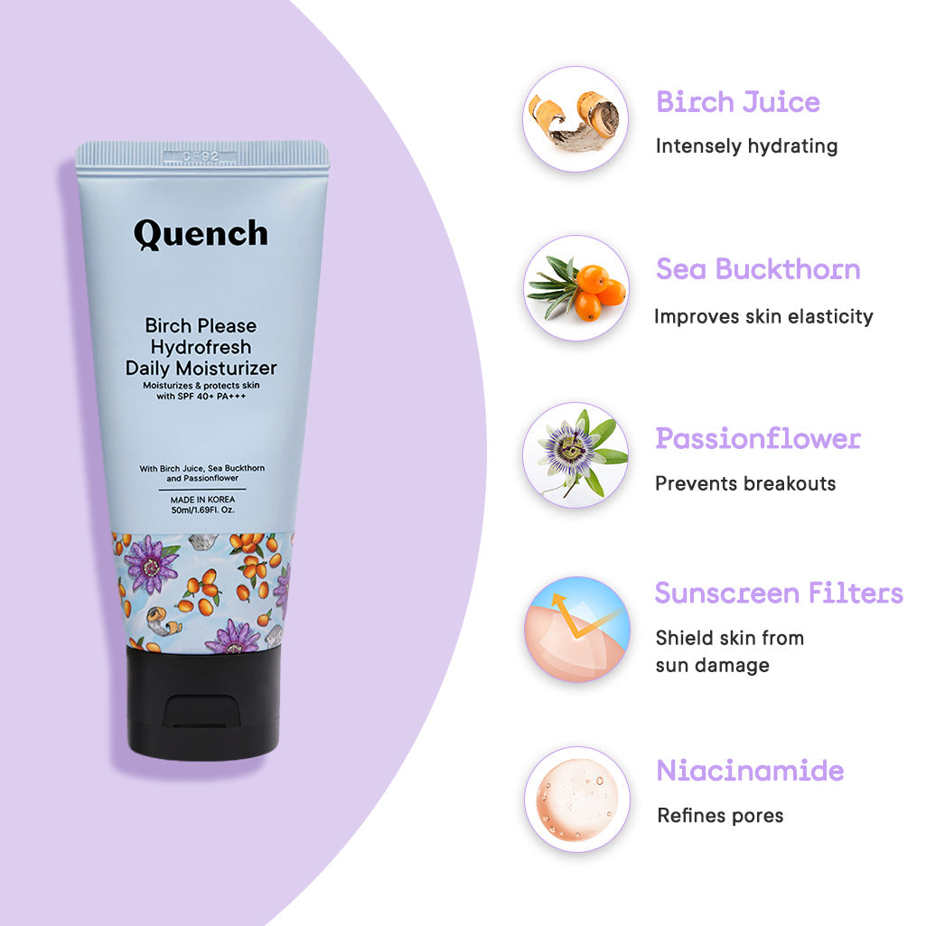 Quench Botanics Birch Please Hydro Fresh Daily Moisturizer With SPF 40+ PA++ - Korean Skincare 