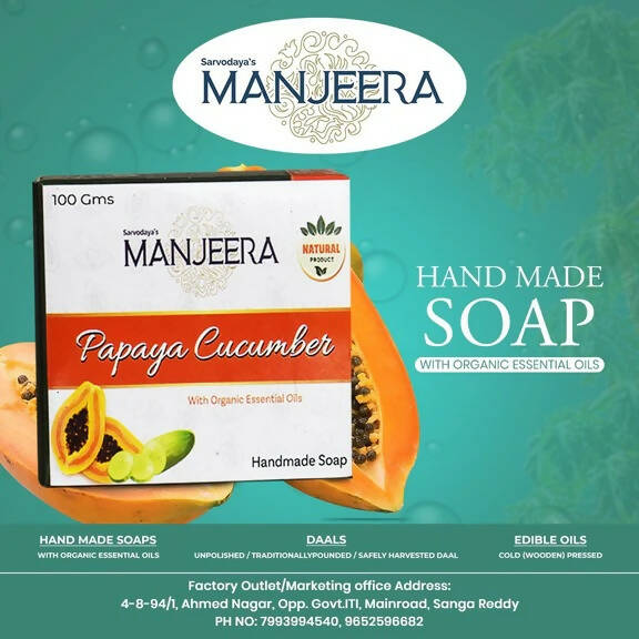 Manjeera Papaya Cucumber Hand Made Soap 