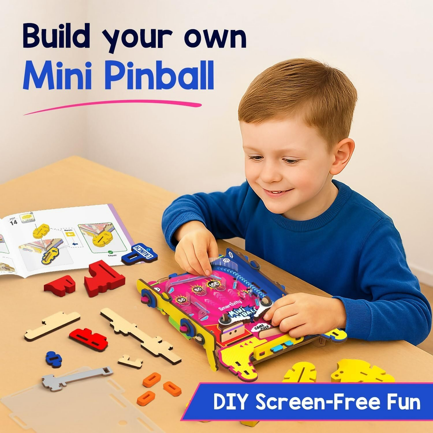 Smartivity DIY Pocket Pinball For Kids Ages 6-7-8-9-10-11-12 Years Hand-Held Exciting Arcade Game