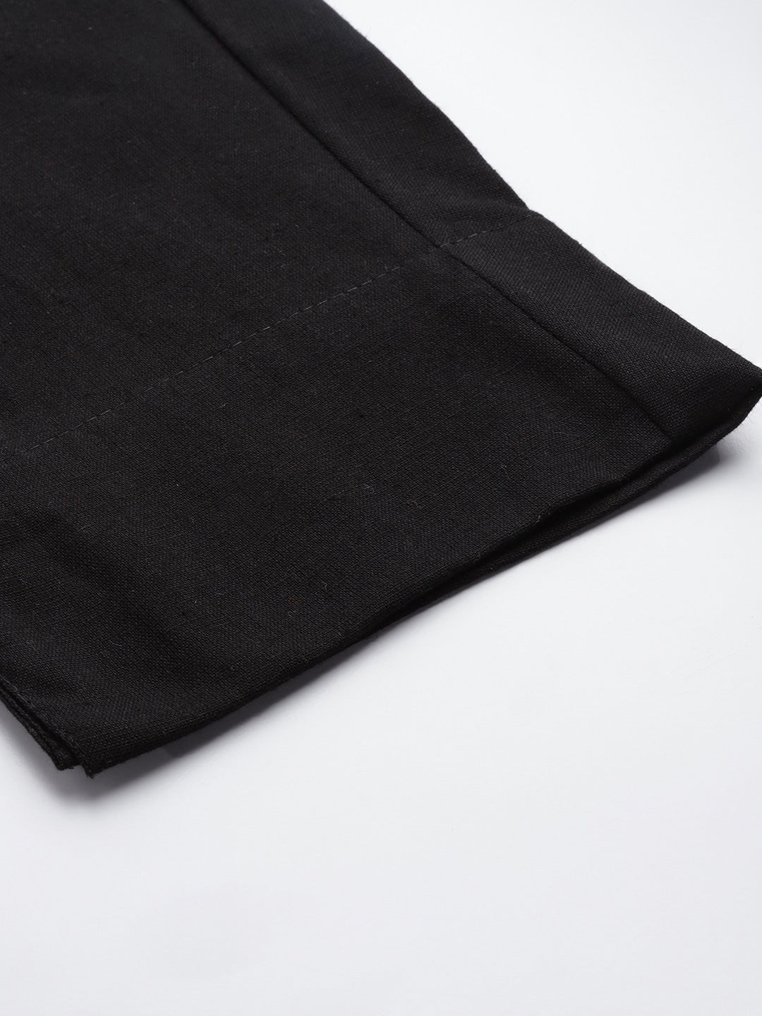 Yufta Black Cotton Fit Trousers  Grab2Buy Yufta Grab2Buy