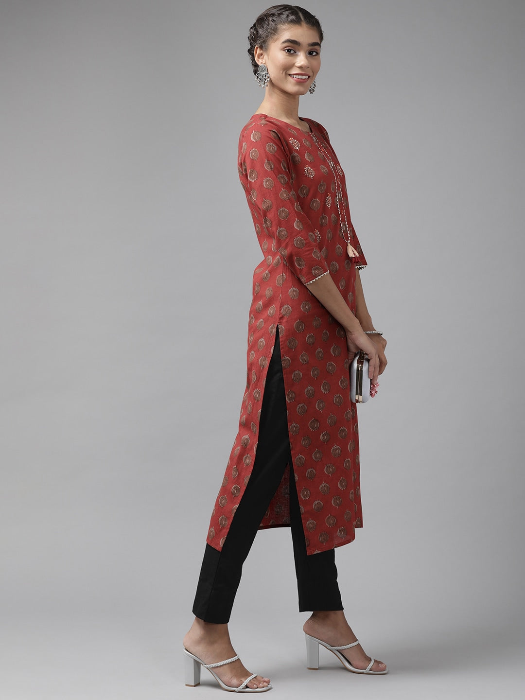 Yufta Black Cotton Fit Trousers  Grab2Buy Yufta Grab2Buy