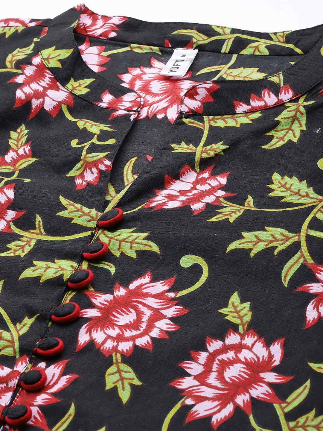 Yufta Black & Pink Floral Printed Top  Grab2Buy Yufta Grab2Buy