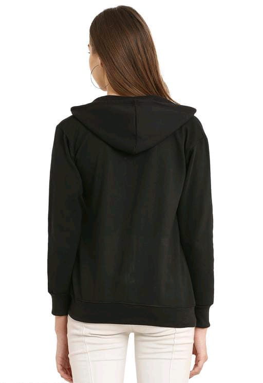PAVONINE Black Color Casual Winter Wear Hoodie Sweatshirt For Girls