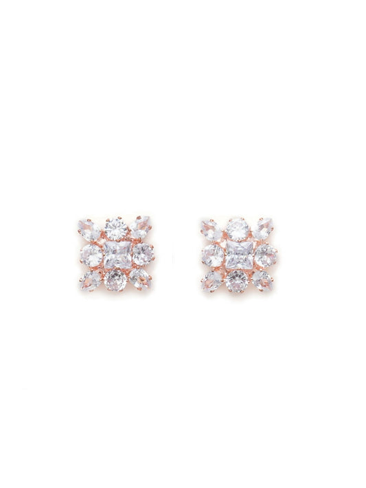 stone stud (Rose gold) - Ruby Raang