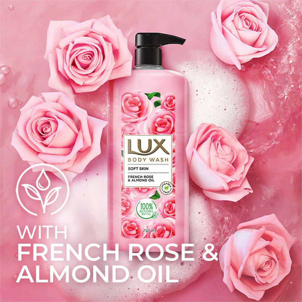 Lux Body Wash with French Rose Fragrance & Almond Oil 