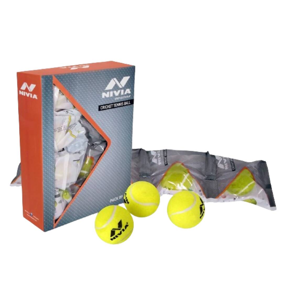 Nivia Rubber Cricket Tennis Ball (Pack Of 12) 