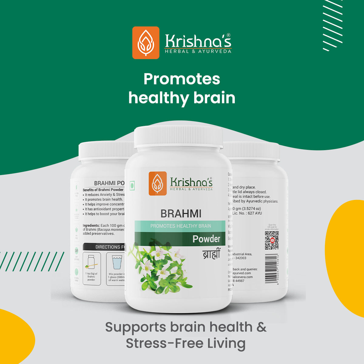 Krishna'S Herbal & Ayurveda Brahmi Powder 