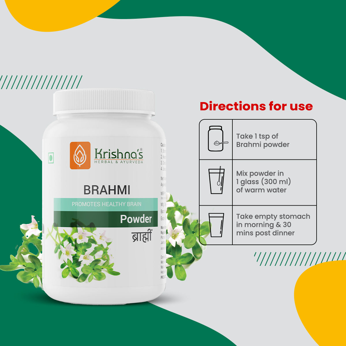 Krishna'S Herbal & Ayurveda Brahmi Powder 