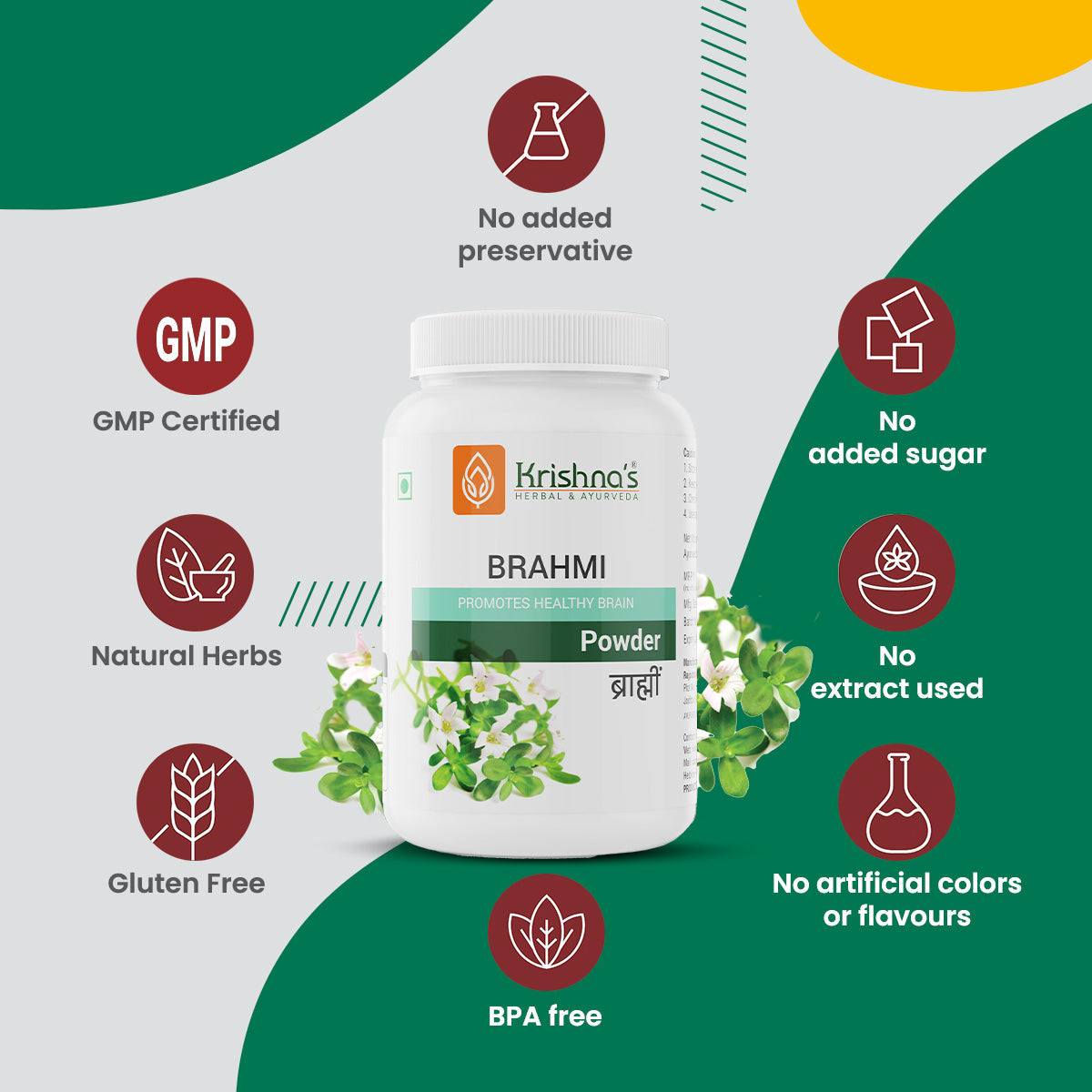 Krishna'S Herbal & Ayurveda Brahmi Powder 