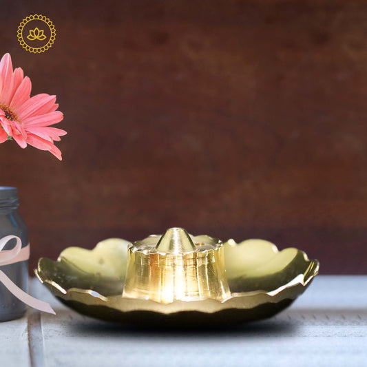 Brass Agarbatti Stand with Ash Catcher - Grab2buy