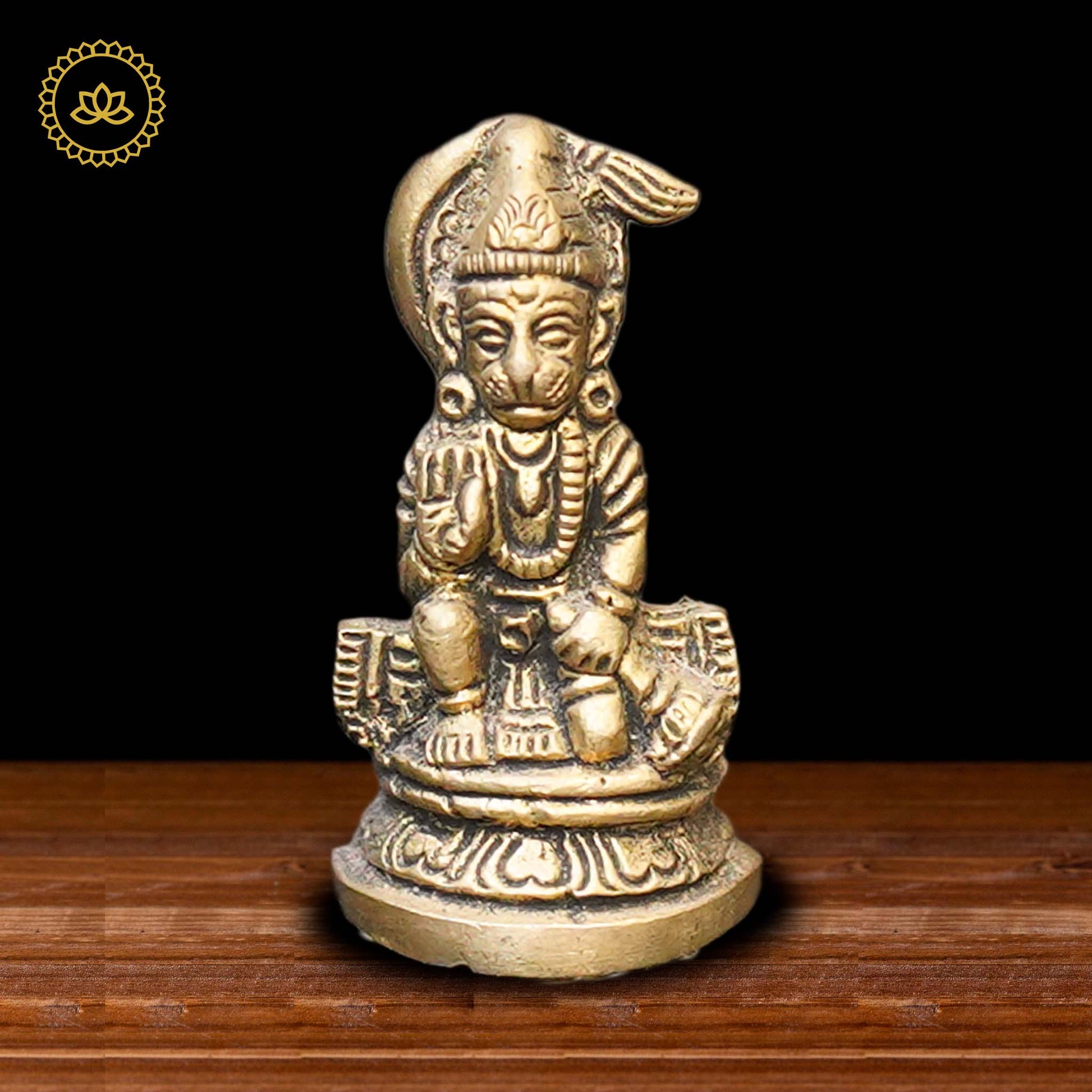 Brass Hanuman Sitting Idol - Grab2buy