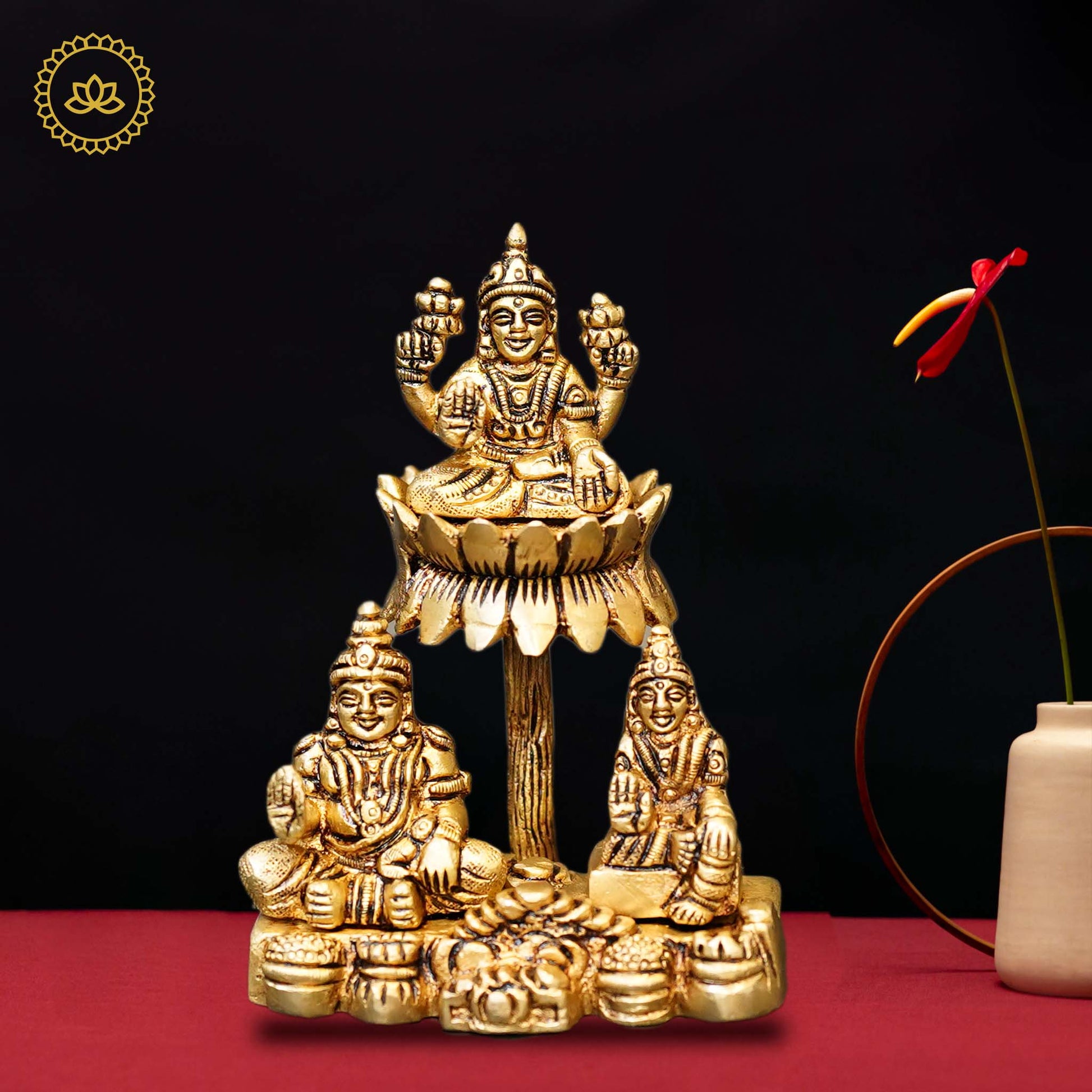 Brass Lakshmi with Kubera & Reddhi Idol - Grab2buy
